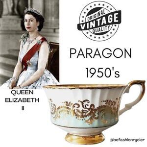 Vintage 1950s PARAGON Fine Bone China Cup with Gold Hidden Rose for Her